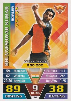 2016-17 Topps Cricket Attax IPL #76 Bhuvneshwar Kumar Front