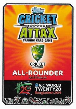 2014 Topps Cricket Attax ICC World Twenty20 #14 James Faulkner Back