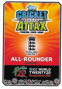 2014 Topps Cricket Attax ICC World Twenty20 #37 James Tredwell Back
