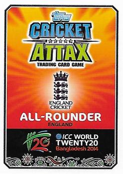 2014 Topps Cricket Attax ICC World Twenty20 #38 Luke Wright Back