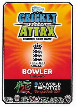 2014 Topps Cricket Attax ICC World Twenty20 #39 Danny Briggs Back