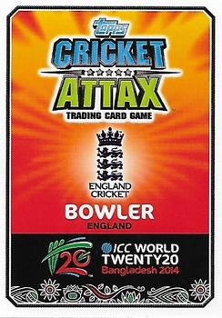 2014 Topps Cricket Attax ICC World Twenty20 #43 Boyd Rankin Back