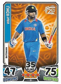 2014 Topps Cricket Attax ICC World Twenty20 #51 Virat Kohli Front