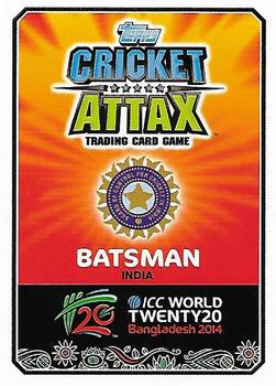 2014 Topps Cricket Attax ICC World Twenty20 #52 Suresh Raina Back