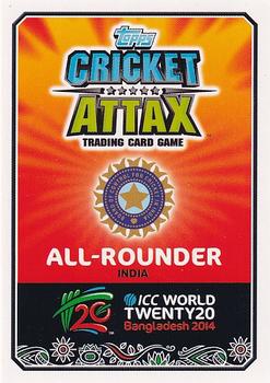 2014 Topps Cricket Attax ICC World Twenty20 #55 Ravindra Jadeja Back