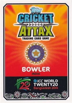 2014 Topps Cricket Attax ICC World Twenty20 #57 Vinay Kumar Back