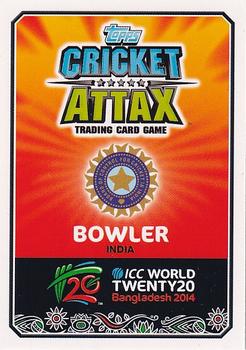 2014 Topps Cricket Attax ICC World Twenty20 #58 Ravichandran Ashwin Back
