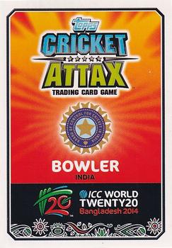 2014 Topps Cricket Attax ICC World Twenty20 #59 Bhuvneshwar Kumar Back