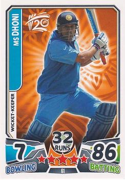 2014 Topps Cricket Attax ICC World Twenty20 #61 MS Dhoni Front