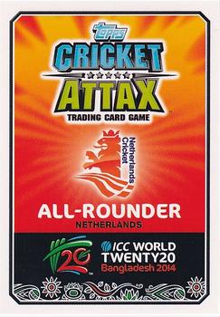 2014 Topps Cricket Attax ICC World Twenty20 #70 Peter Borren Back