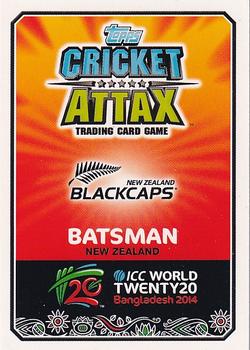 2014 Topps Cricket Attax ICC World Twenty20 #73 Martin Guptill Back