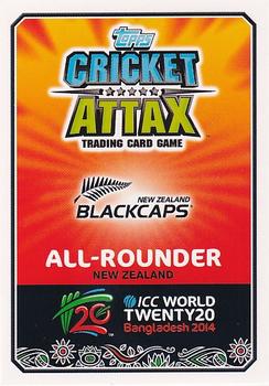 2014 Topps Cricket Attax ICC World Twenty20 #75 Hamish Rutherford Back