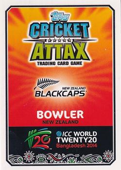 2014 Topps Cricket Attax ICC World Twenty20 #77 Mitchell McClenaghan Back