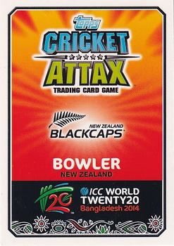 2014 Topps Cricket Attax ICC World Twenty20 #79 Kyle Mills Back