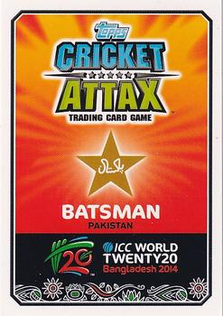2014 Topps Cricket Attax ICC World Twenty20 #82 Asad Shafiq Back