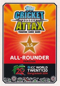 2014 Topps Cricket Attax ICC World Twenty20 #89 Abdul Razzaq Back