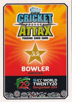 2014 Topps Cricket Attax ICC World Twenty20 #95 Sohail Tanvir Back