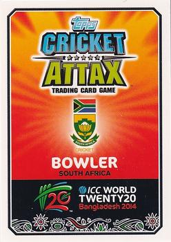 2014 Topps Cricket Attax ICC World Twenty20 #109 Morne Morkel Back