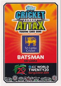 2014 Topps Cricket Attax ICC World Twenty20 #115 Lahiru Thirimanne Back
