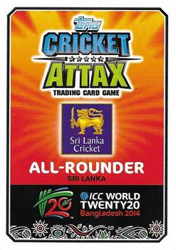 2014 Topps Cricket Attax ICC World Twenty20 #118 Sachithra Senanayake Back