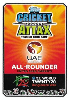 2014 Topps Cricket Attax ICC World Twenty20 #129 Khurram Khan Back