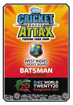 2014 Topps Cricket Attax ICC World Twenty20 #133 Darren Bravo Back