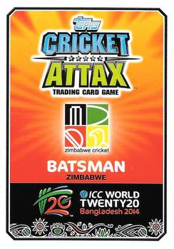 2014 Topps Cricket Attax ICC World Twenty20 #143 Hamilton Masakadza Back