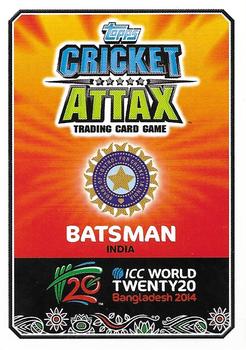 2014 Topps Cricket Attax ICC World Twenty20 #168 Virat Kohli Back