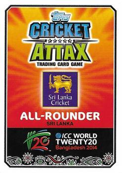2014 Topps Cricket Attax ICC World Twenty20 #180 Tillakaratne Dilshan Back