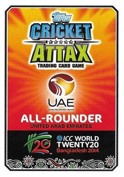 2014 Topps Cricket Attax ICC World Twenty20 #181 Khurram Khan Back