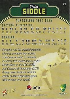 2009-10 Select - Promos #22 Peter Siddle Back