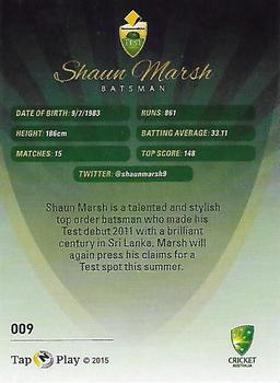 2015-16 Tap 'N' Play CA/BBL Cricket #009 Shaun Marsh Back