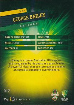 2015-16 Tap 'N' Play CA/BBL Cricket #017 George Bailey Back