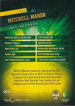 2015-16 Tap 'N' Play CA/BBL Cricket #023 Mitchell Marsh Back
