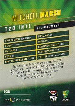 2015-16 Tap 'N' Play CA/BBL Cricket #038 Mitchell Marsh Back