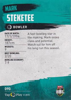 2015-16 Tap 'N' Play CA/BBL Cricket #090 Mark Steketee Back
