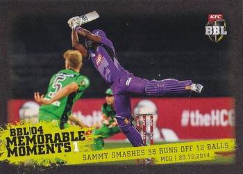 2015-16 Tap 'N' Play CA/BBL Cricket - BBL04 Memorable Moments #MM-01 Darren Sammy Front