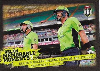 2015-16 Tap 'N' Play CA/BBL Cricket - BBL04 Memorable Moments #MM-02 Jacques Kallis / Michael Hussey Front