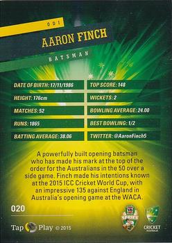2015-16 Tap 'N' Play CA/BBL Cricket - Silver #020 Aaron Finch Back