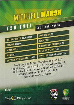 2015-16 Tap 'N' Play CA/BBL Cricket - Silver #038 Mitchell Marsh Back