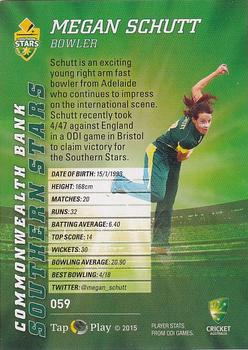 2015-16 Tap 'N' Play CA/BBL Cricket - Silver #059 Megan Schutt Back