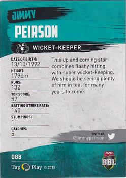 2015-16 Tap 'N' Play CA/BBL Cricket - Silver #088 Jimmy Peirson Back
