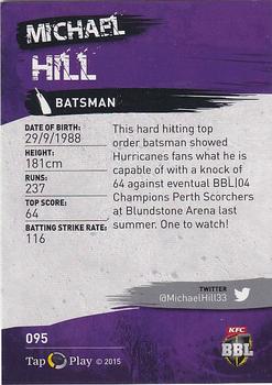 2015-16 Tap 'N' Play CA/BBL Cricket - Silver #095 Michael Hill Back
