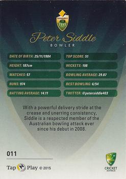 2015-16 Tap 'N' Play CA/BBL Cricket - Gold #011 Peter Siddle Back