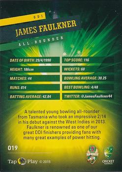 2015-16 Tap 'N' Play CA/BBL Cricket - Gold #019 James Faulkner Back