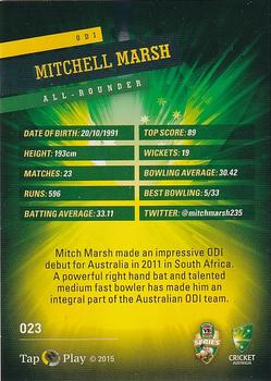 2015-16 Tap 'N' Play CA/BBL Cricket - Gold #023 Mitchell Marsh Back
