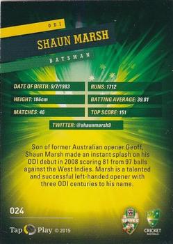 2015-16 Tap 'N' Play CA/BBL Cricket - Gold #024 Shaun Marsh Back