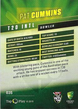 2015-16 Tap 'N' Play CA/BBL Cricket - Gold #035 Pat Cummins Back