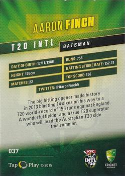 2015-16 Tap 'N' Play CA/BBL Cricket - Gold #037 Aaron Finch Back