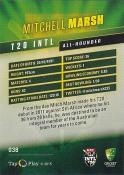 2015-16 Tap 'N' Play CA/BBL Cricket - Gold #038 Mitchell Marsh Back
